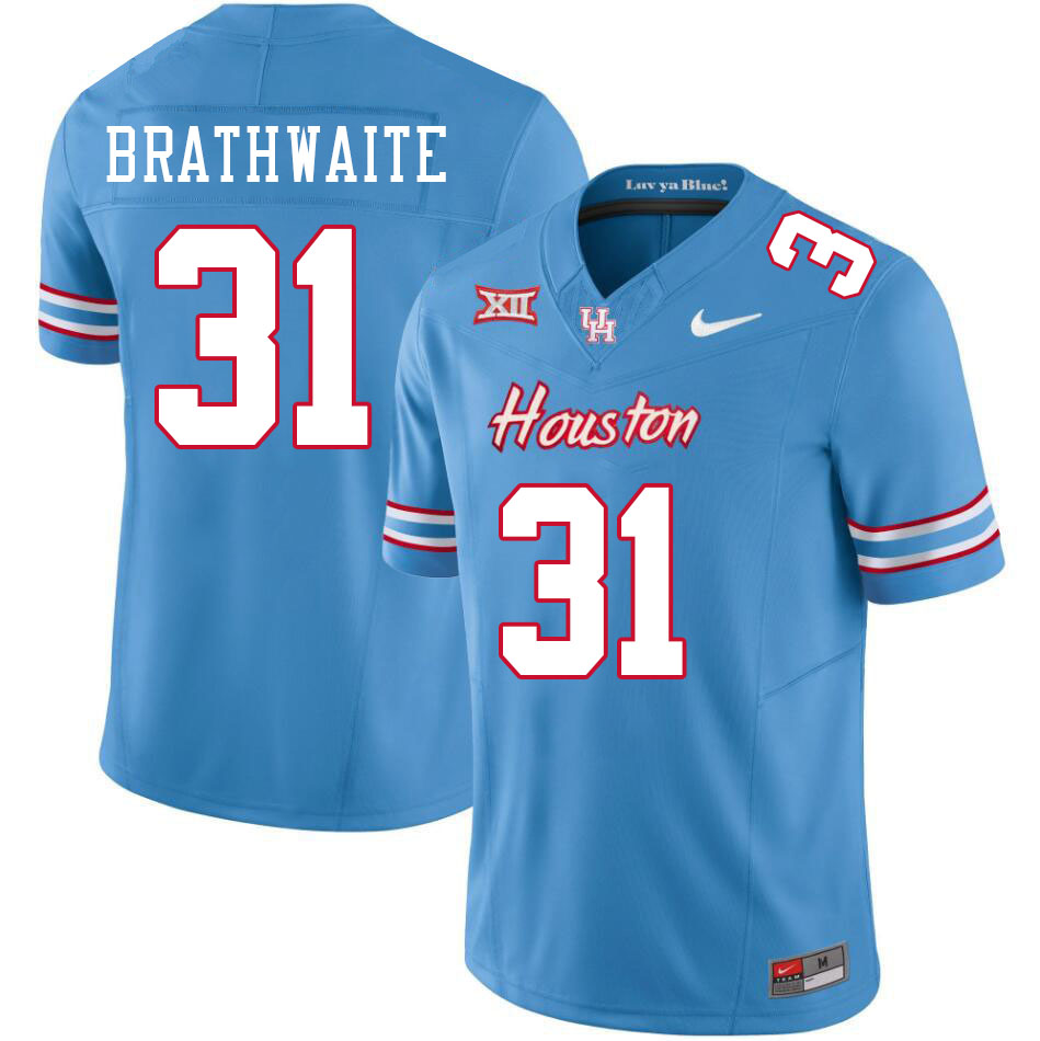 Men #31 Christian Brathwaite Houston Cougars College Football Jerseys Stitched-Oilers